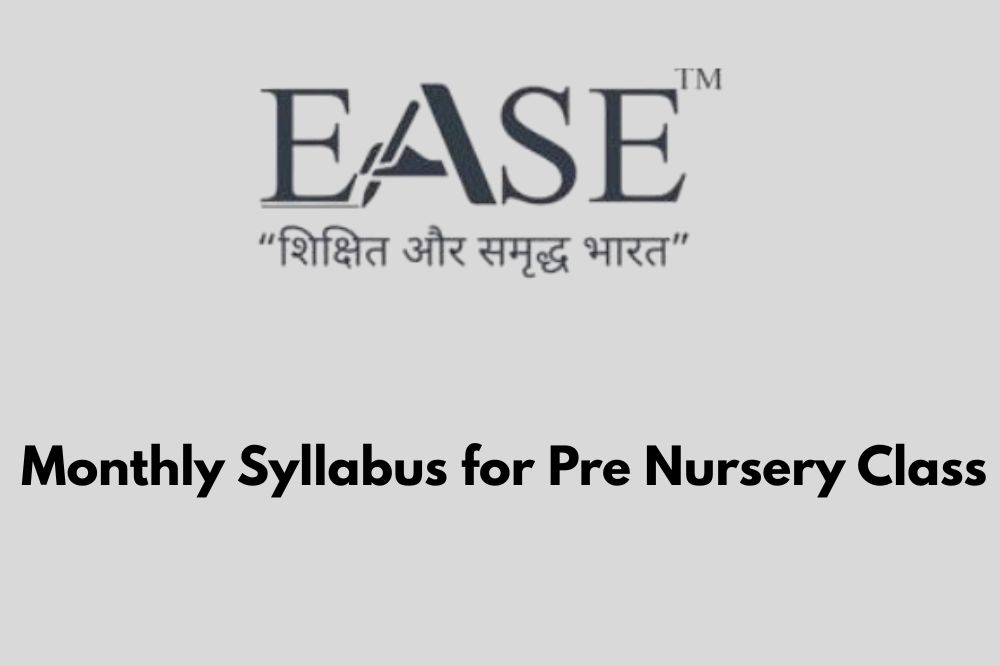 Monthly Syllabus for Pre Nursery Class